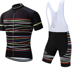 Short Sleeve white Men Bike Cycling Jersey Shirt GEL Bib Shorts Set E01